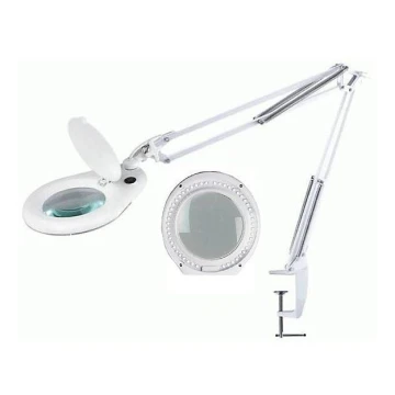 LED bordslampa med en magnifier and clip LED/15W/230V