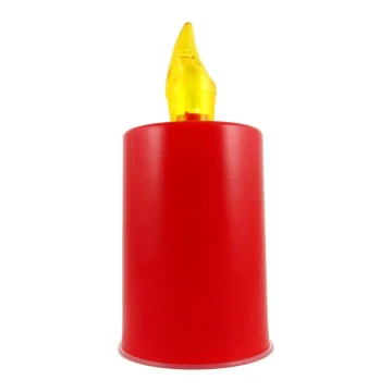LED Candle LED/2xAA varm vit 10,8 cm röd