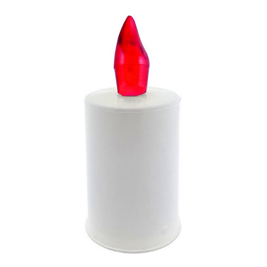 LED Candle LED/2xAA varm vit 10,8 cm vit/röd