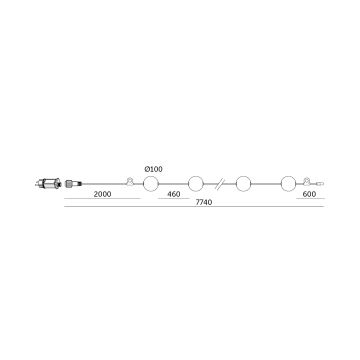 LED dekorativ utomhusslinga 10xLED/0,8W/230V IP67 2500K 7,7 m