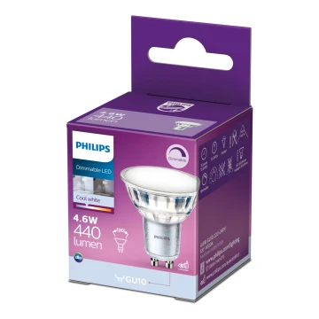 LED Dimbar glödlampa Philips GU10/4,6W/230V 4000K