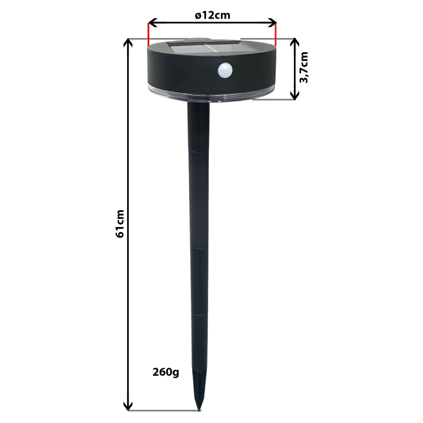 LED dimbar solcellsbelysning med en sensor 2i1 LED/3,7V IP44