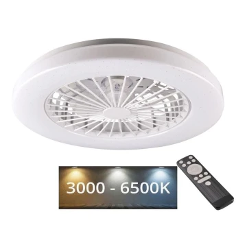 LED Dimbar taklampa med fläkt LIBYA LED/48W/230V 3000-6500K vit + fjärrkontroll