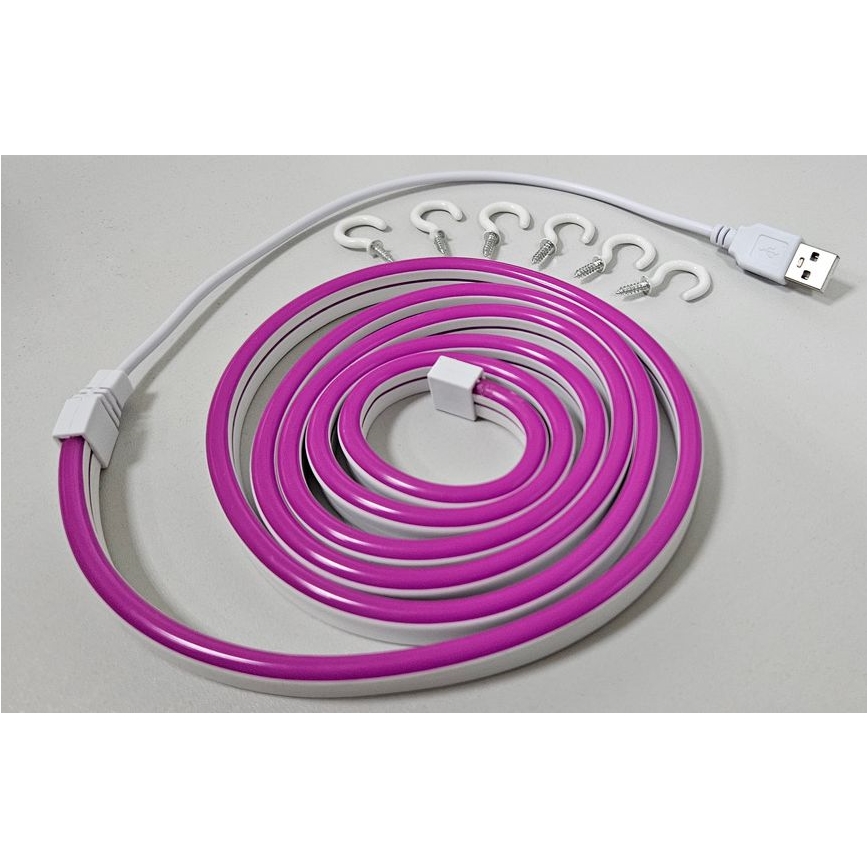 LED Flexibel list NEON LED/5V USB 1,8 m lila