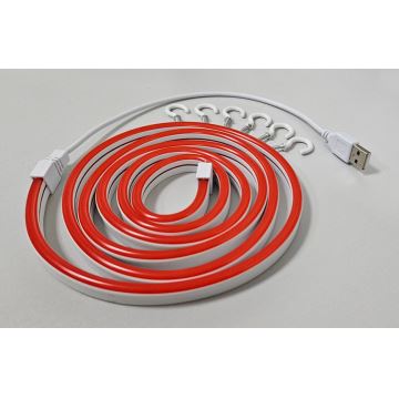 LED Flexibel list NEON LED/5V USB 1,8 m röd