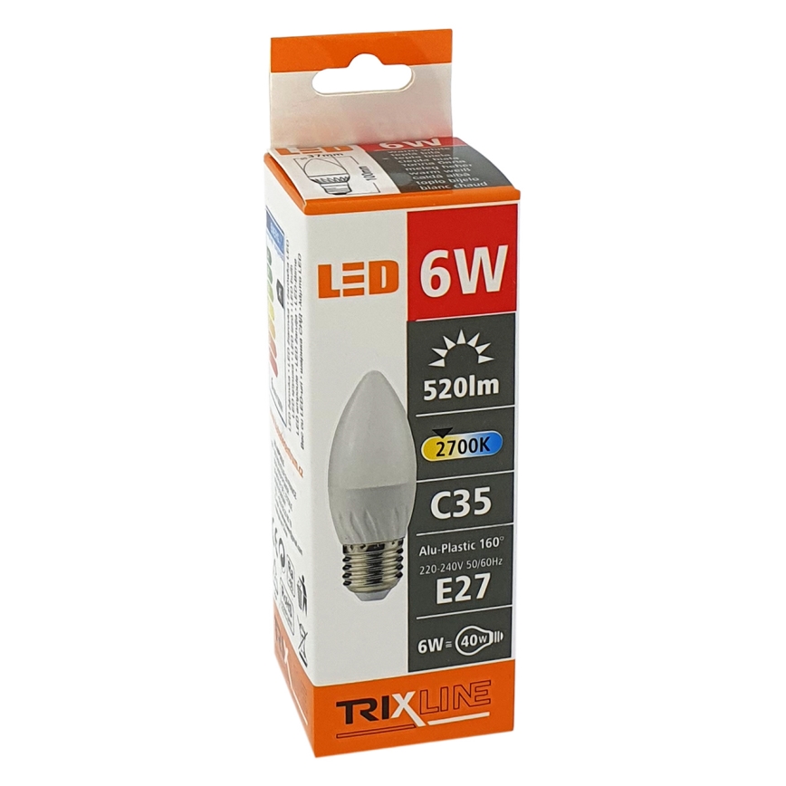 LED glödlampa C35 E27/6W/230V 2700K