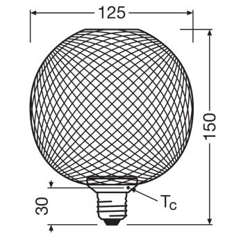 LED glödlampa DECOR FLAT G125 E27/3,5W/230V 2700K guld - Osram