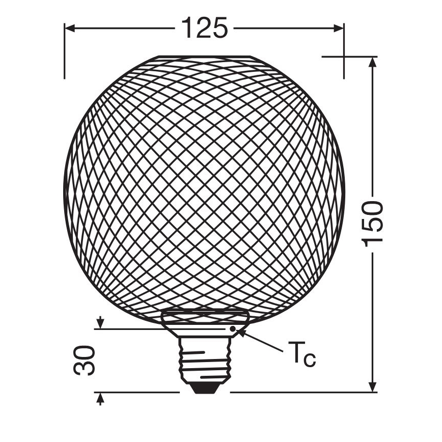 LED glödlampa DECOR FLAT G125 E27/3,5W/230V 2700K svart - Osram