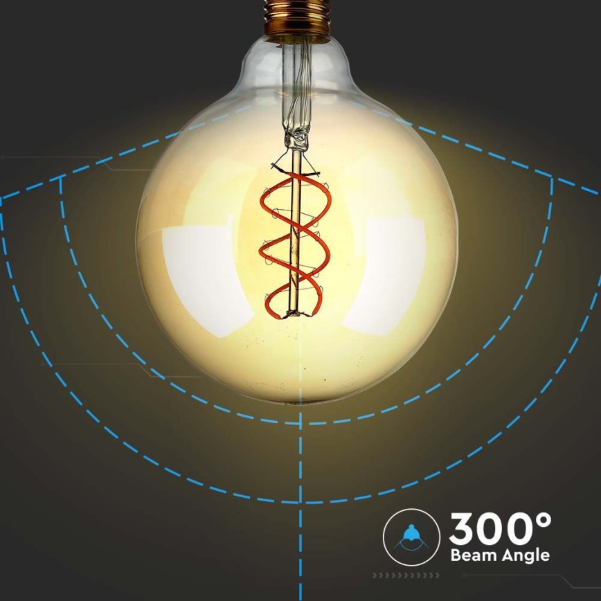 LED glödlampa FILAMENT G125 E27/4,8W/230V 1800K