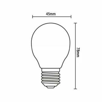 LED glödlampa FILAMENT G45 E14/4W/230V 3000K
