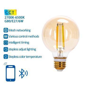LED glödlampa FILAMENT G80 E27/6W/230V 2700-6500K - Aigostar