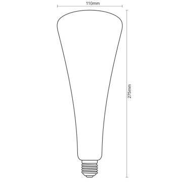 LED glödlampa FILAMENT SHAPE T110 E27/5W/230V 1800K lila