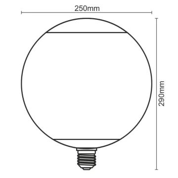 LED glödlampa FILAMENT SMOKE G250 E27/4W/230V 1800K