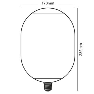 LED glödlampa FILAMENT SMOKE T178 E27/4W/230V 1800K