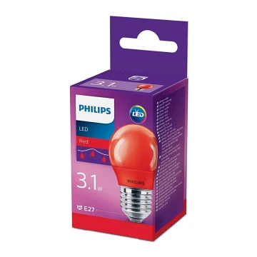 LED glödlampa  Philips E27/3,1W/230V röd 