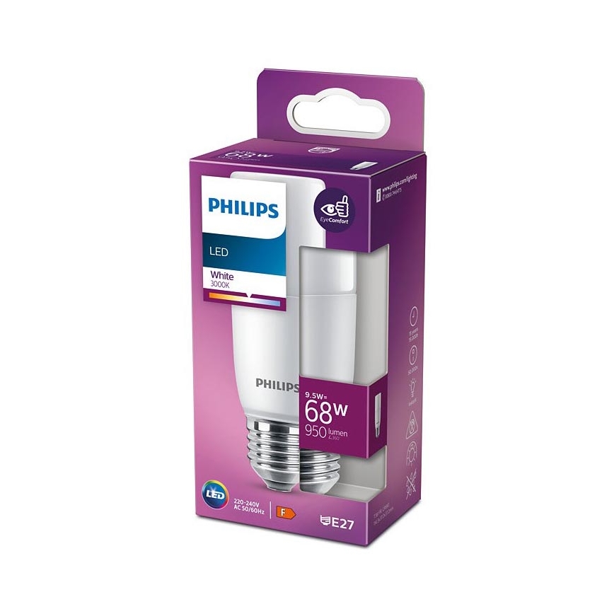 LED Glödlampa Philips E27/9,5W/230V 3000K