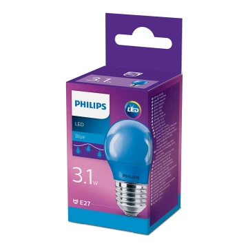 LED glödlampa  Philips P45 E27/3,1W/230V blå