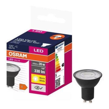 LED glödlampa VALUE PAR16 GU10/4,5W/230V 2700K 120° svart - Ledvance