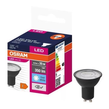 LED glödlampa VALUE PAR16 GU10/4,5W/230V 4000K 120° svart - Ledvance