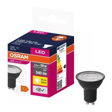 LED glödlampa VALUE PAR16 GU10/6,9W/230V 2700K 120° svart - Ledvance