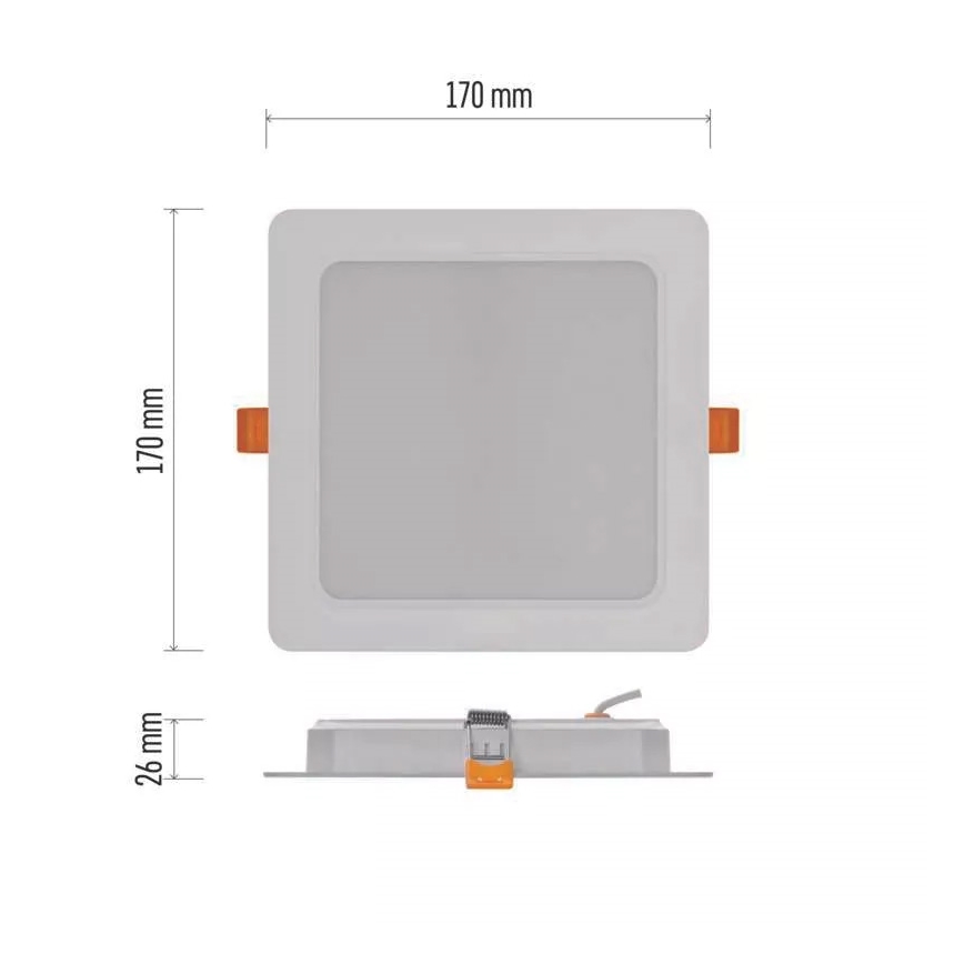 LED infälld belysning  LED/18W/230V 17x17 cm vit