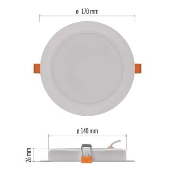 LED infälld belysning  LED/18W/230V diameter 17 cm vit