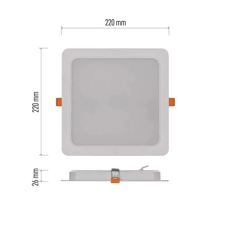 LED infälld belysning  LED/24W/230V 22x22 cm vit