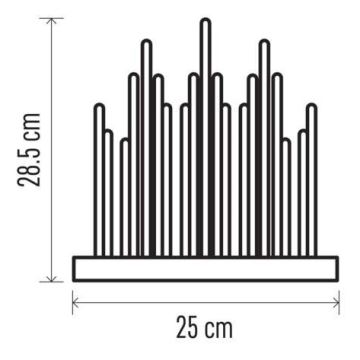 LED jul ljusstake  19xLED/3xAA grå