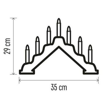 LED jul ljusstake  7xLED/2xAA vit 