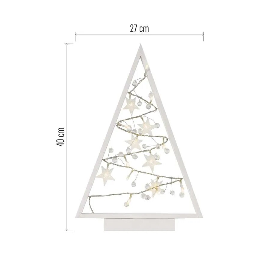 LED juldekoration 15xLED/2xAA trä