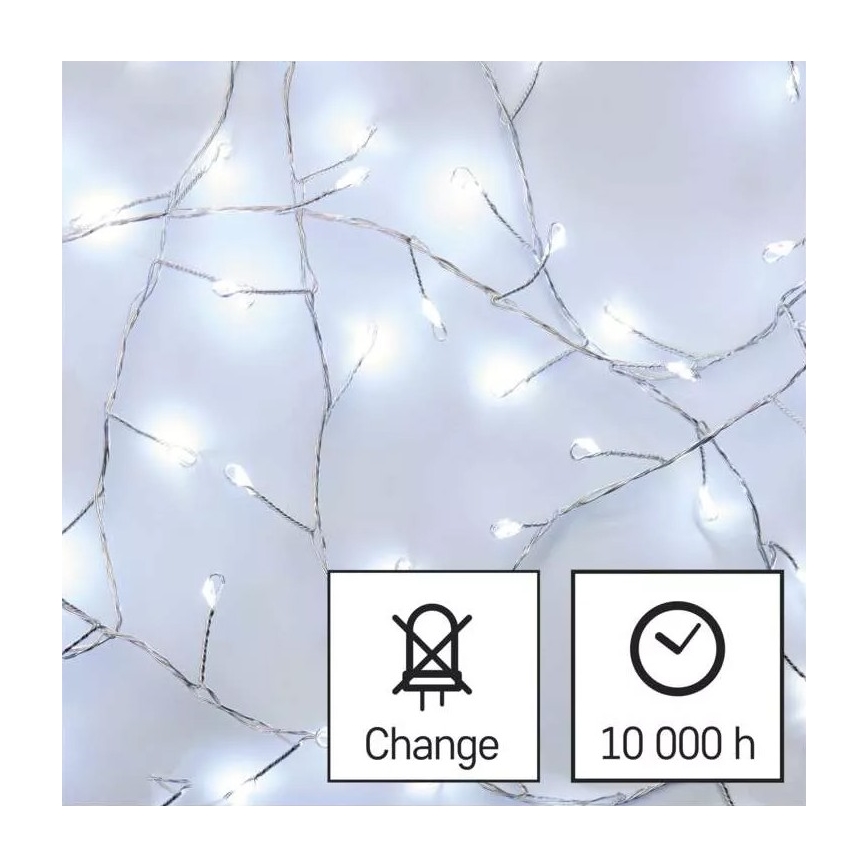 LED Julkedja 100xLED/3xAA 2,7 m kall vit