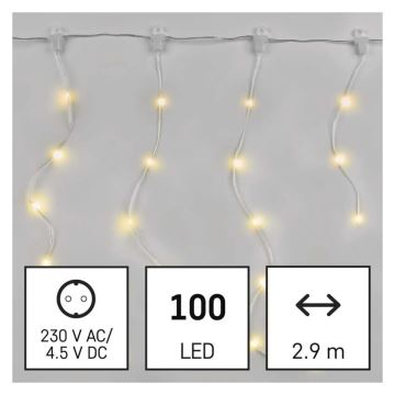 LED julkedja för utomhusbruk 100xLED/8 funktioner 7,9x0,7m IP44 varm vit