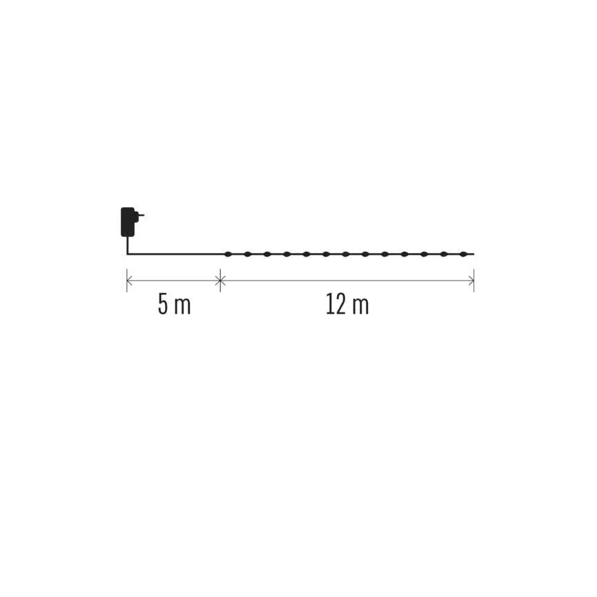 LED julkedja för utomhusbruk 120xLED/17m IP44 varm vit