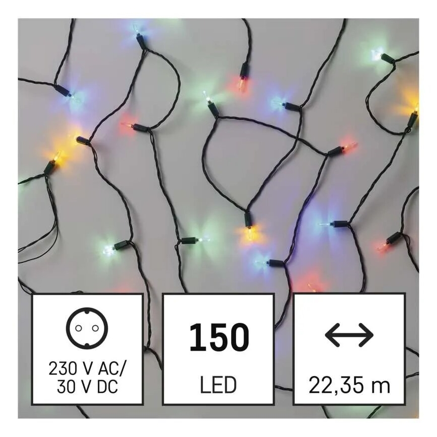 LED julkedja för utomhusbruk 150xLED/27,35m IP44 Flerfärgad