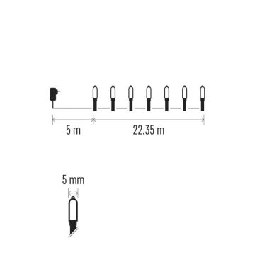 LED julkedja för utomhusbruk 150xLED/27,35m IP44 Flerfärgad