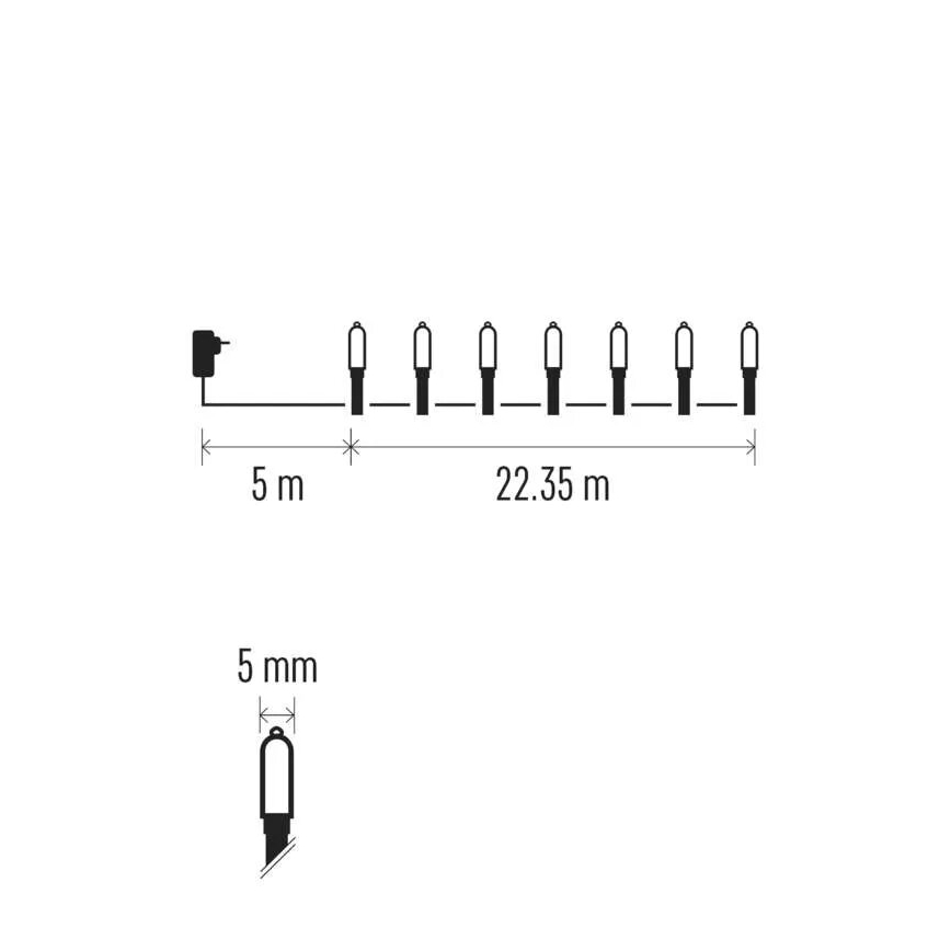 LED julkedja för utomhusbruk 150xLED/27,35m IP44 Flerfärgad