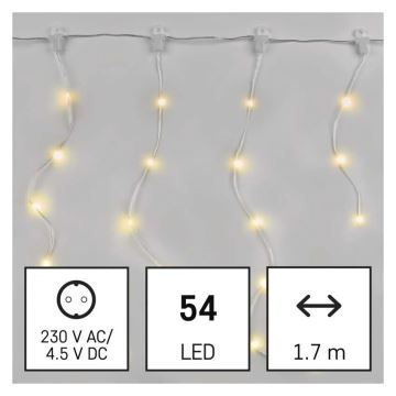 LED julkedja för utomhusbruk 54xLED/8 funktioner 6,7x0,7m IP44 varm vit