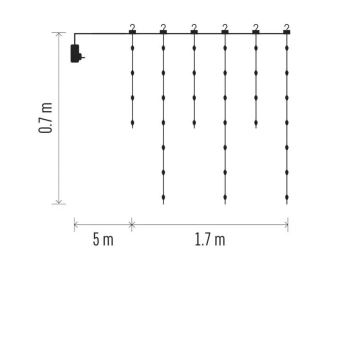 LED julkedja för utomhusbruk 54xLED/8 funktioner 6,7x0,7m IP44 varm vit