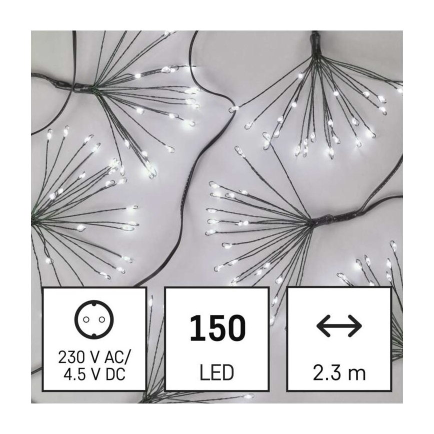 LED julkedja  150xLED/5,35m kall vit 