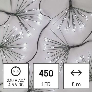 LED julkedja  450xLED/11m kall vit 