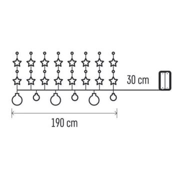 LED Julslinga 20xLED/2xAA 2,2 m varm vit