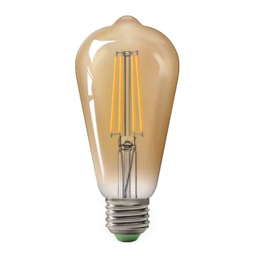 LED-lampa CLASIC AMBER ST64 E27/10W/230V 2200K – Brilagi