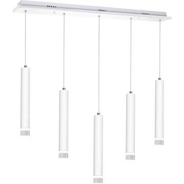 LED Ljuskrona med snöre ALBA 5xLED/25W/230V vit