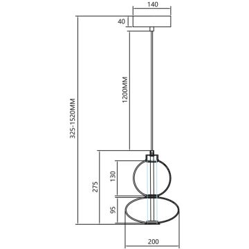 LED ljuskrona med textilsladd DAPHNE LED/12W/230V grå