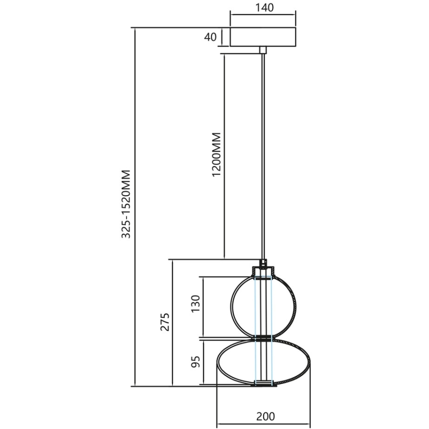 LED ljuskrona med textilsladd DAPHNE LED/12W/230V grå