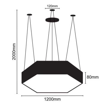 LED ljuskrona med textilsladd LED/120W/230V 4000K diameter 120 cm