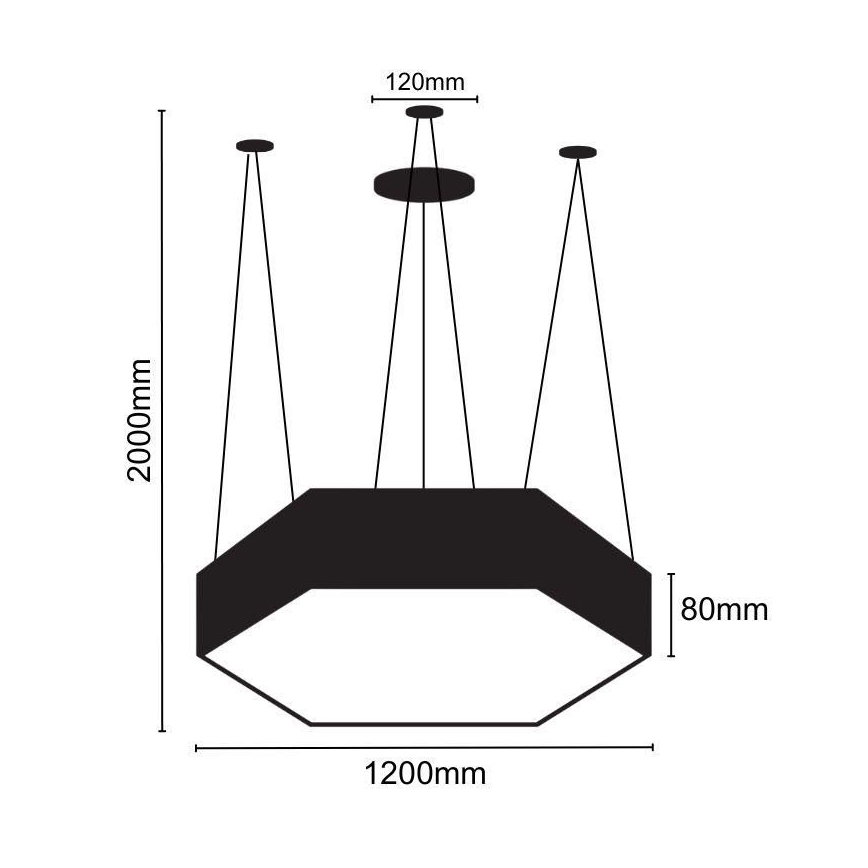 LED ljuskrona med textilsladd LED/120W/230V 4000K diameter 120 cm