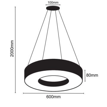 LED ljuskrona med textilsladd LED/30W/230V 4000K diameter 60 cm