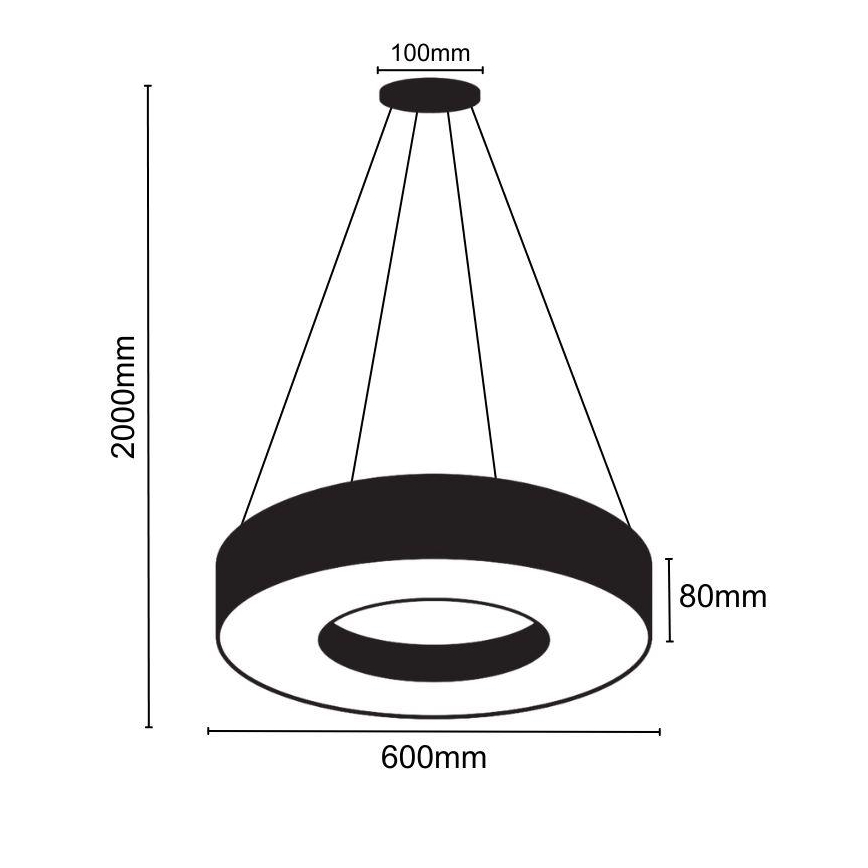 LED ljuskrona med textilsladd LED/30W/230V 4000K diameter 60 cm