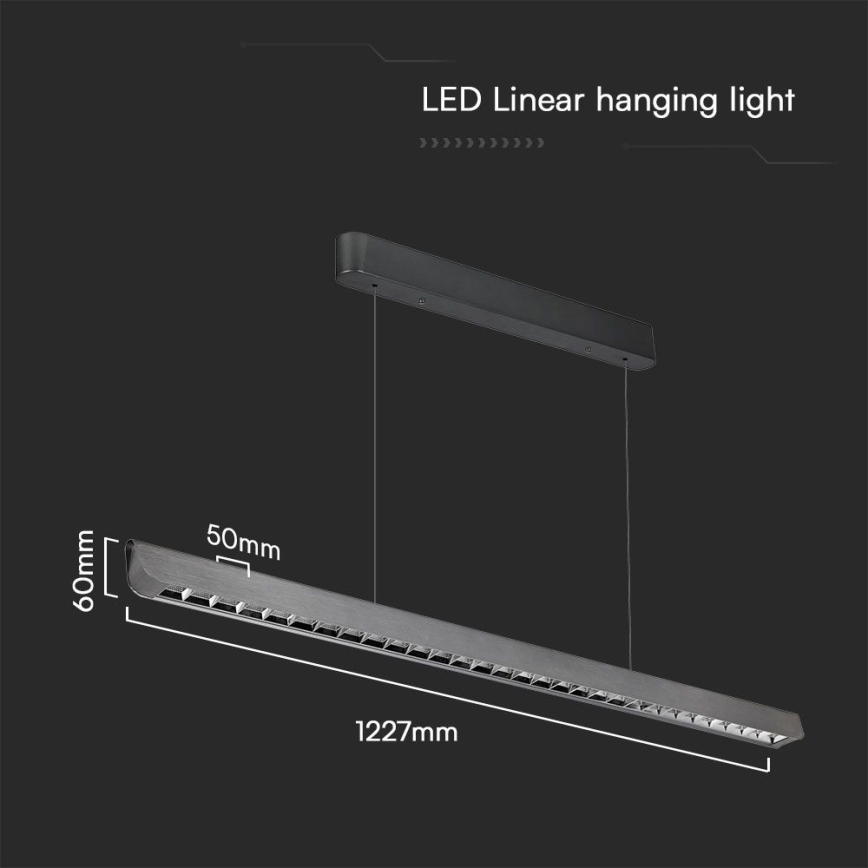 LED ljuskrona med textilsladd LED/36W/230V 3000/4000/6400K antracit